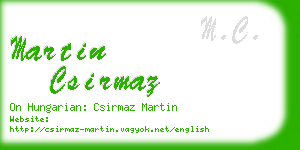 martin csirmaz business card